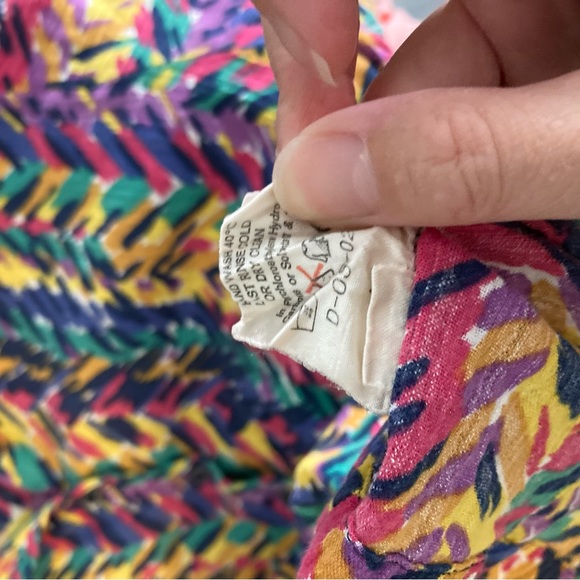 Jaeger colourful abstract rainbow button up shirt vintage size large (38) - Picture 7 of 8